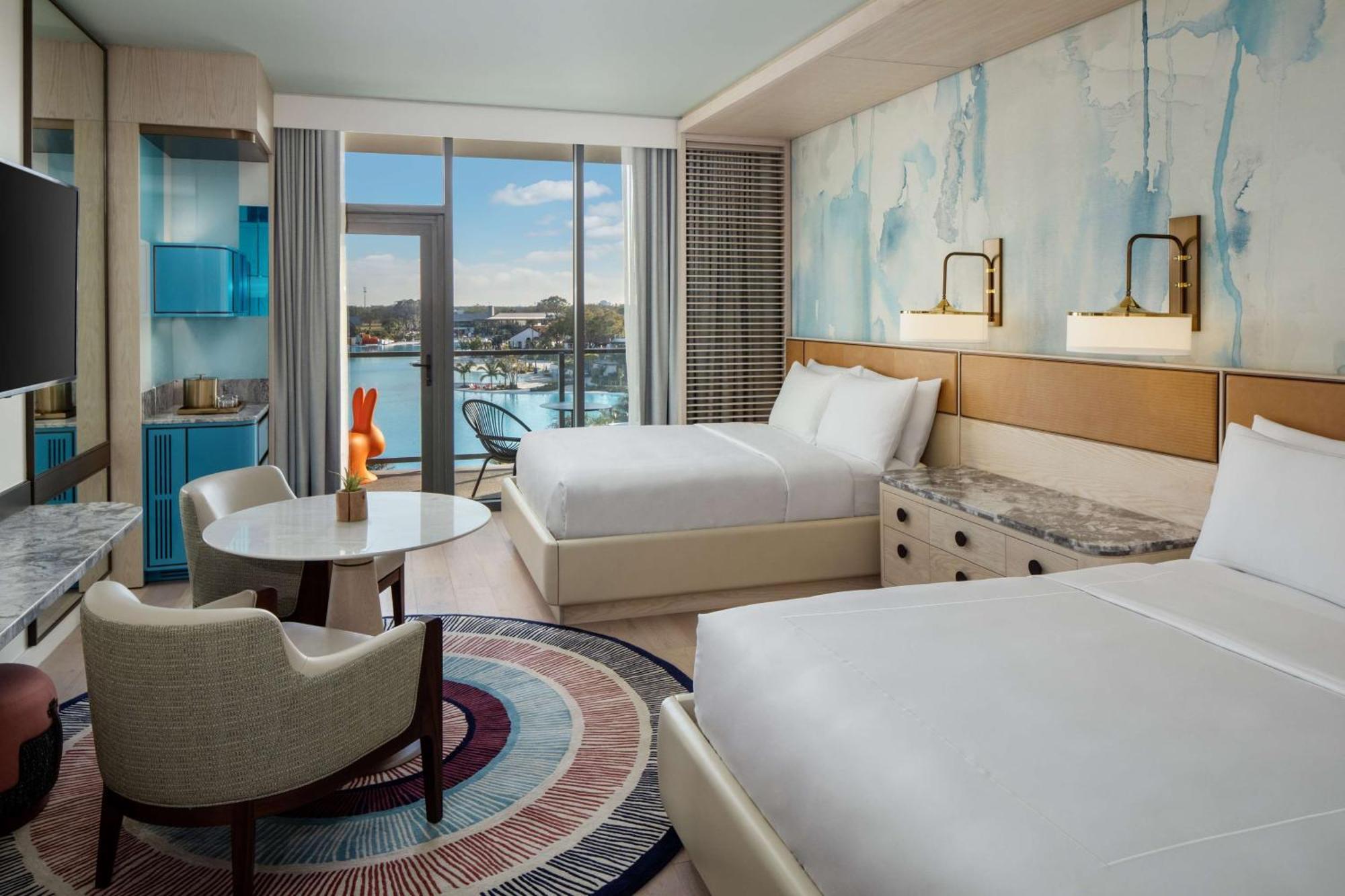 Queen Room with Two Queen Beds and Balcony - Lagoon View/Hearing Accessible