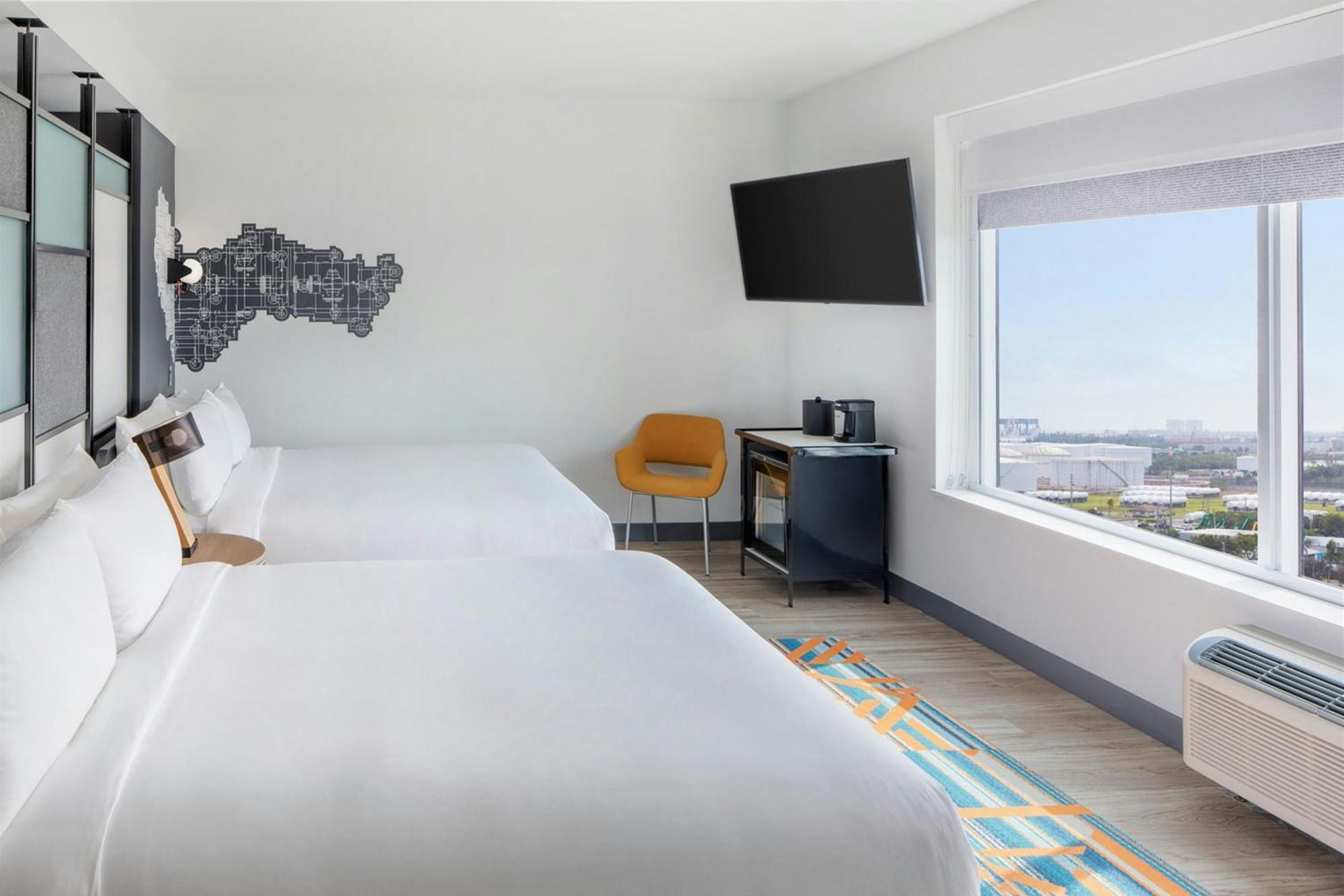 Queen Room with Two Queen Beds, City View and Roll-In Shower - Mobility Access/Hearing Accessible