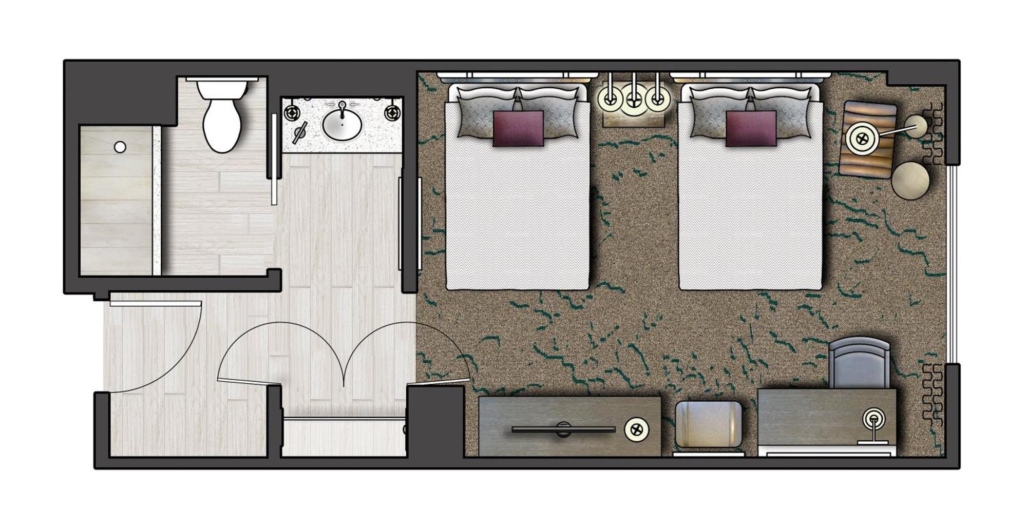Für Hörgeschädigte geeignetes Standard Zimmer mit 2 Queensize-Betten (inklusive KOSTENLOSEM Universal Express Unlimited)