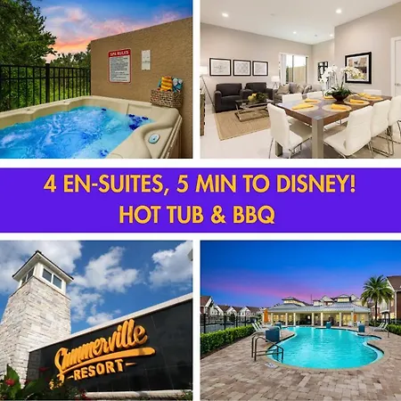 4 Bedroom 4 Ba Deluxe Villa 5 Min To Disney Family Getaway-2